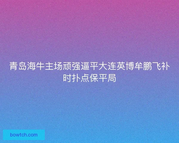 青岛海牛主场顽强逼平大连英博牟鹏飞补时扑点保平局